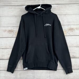 Vintage Y2K Atticus Rose Logo Hoodie Sweatshirt Mens Small Black Skate